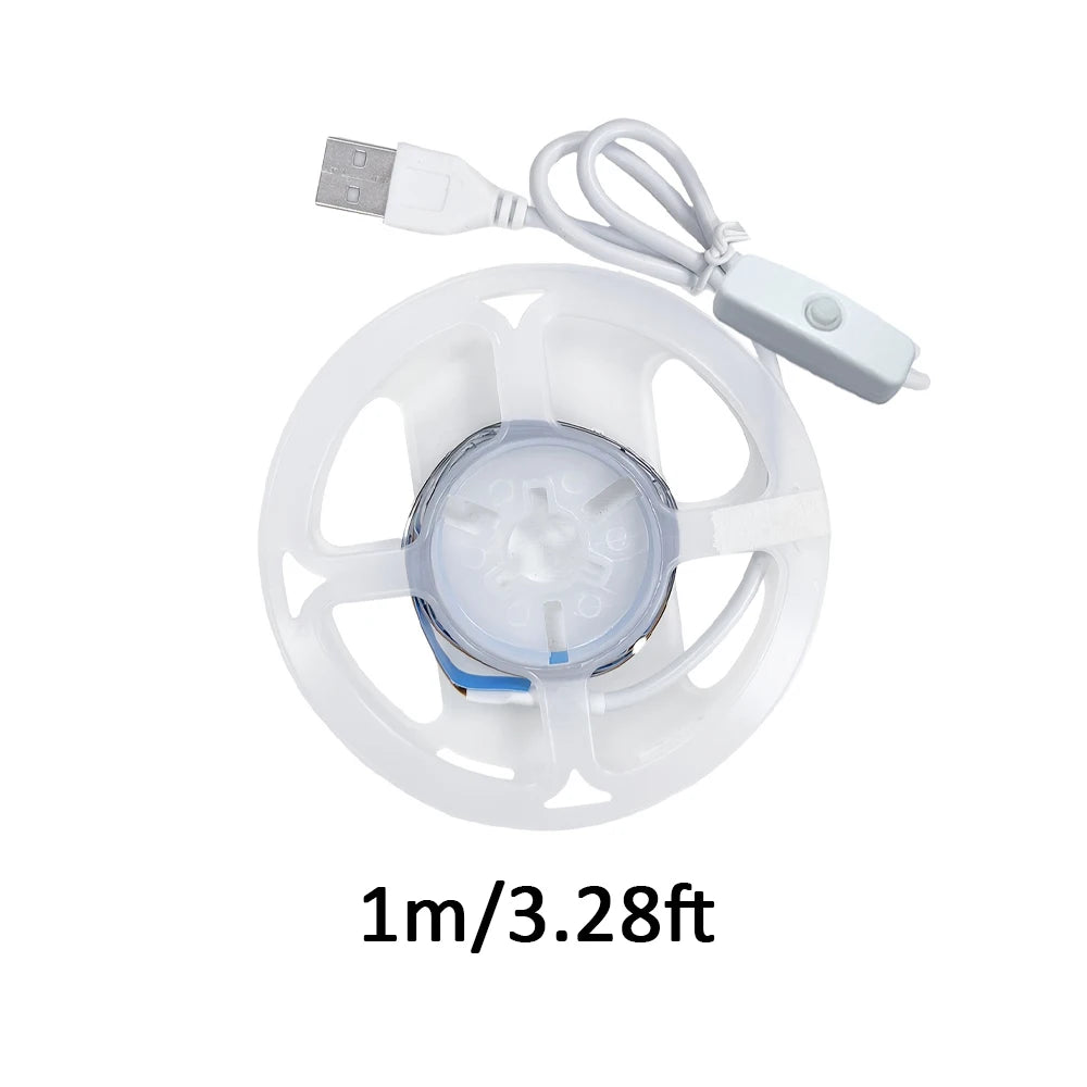 USB Led Strip Lights DC 5V 2835 White / Warm White Led Lights with ON/OFF Switch for Bedroom, Mirror, Cabinet, Wardrobe, TV
