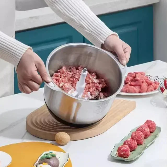 Hot Sale 5L Stainless Steel Electric Food Grinder EU Standard Multifunctional Meat Vegetable Chopper Household Kitchen Processor