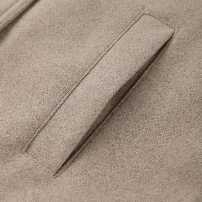 Elegant Women's Short Woolen Coats Stand Collar Double Breasted Long Sleeve Female Jacket 2025 Autumn Winter Lady Warm Outwear