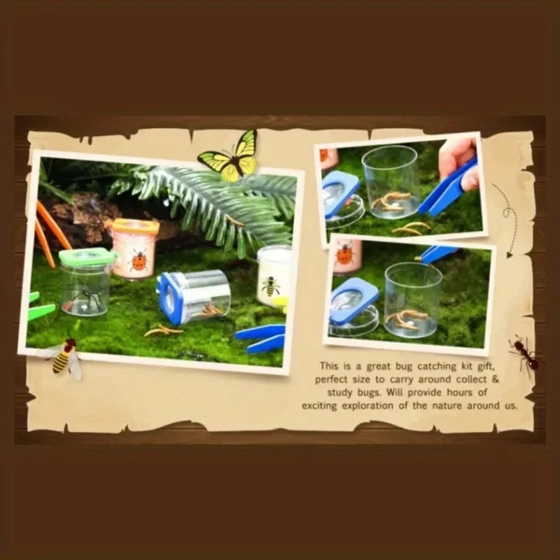 Kids 8-in-1 Insect Collecting Kit, Comes with Tools & Observation Box for outdoor nature exploration