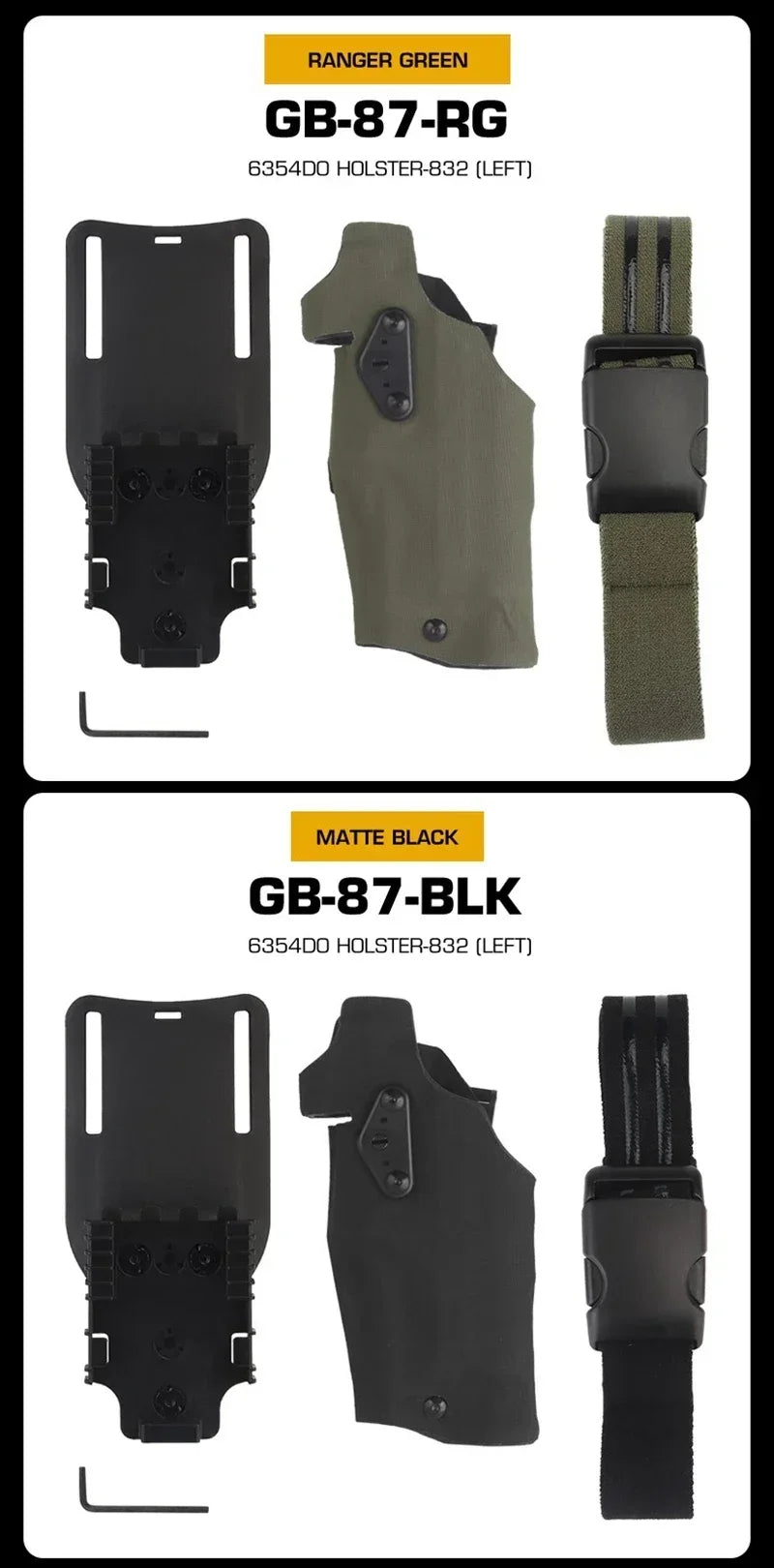 Tactical Gun Holster Glock17 Gen4 with X300 X300U Flashlight Quick Release Drop Leg Holsters Right Left Hand Pistol Gun Carry