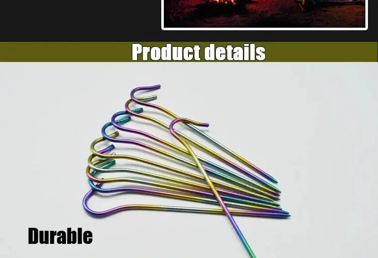 TiTo 3.0*165mm Ultralight Camping Accessories Titanium Alloy Tent Stake Pegs With Hook