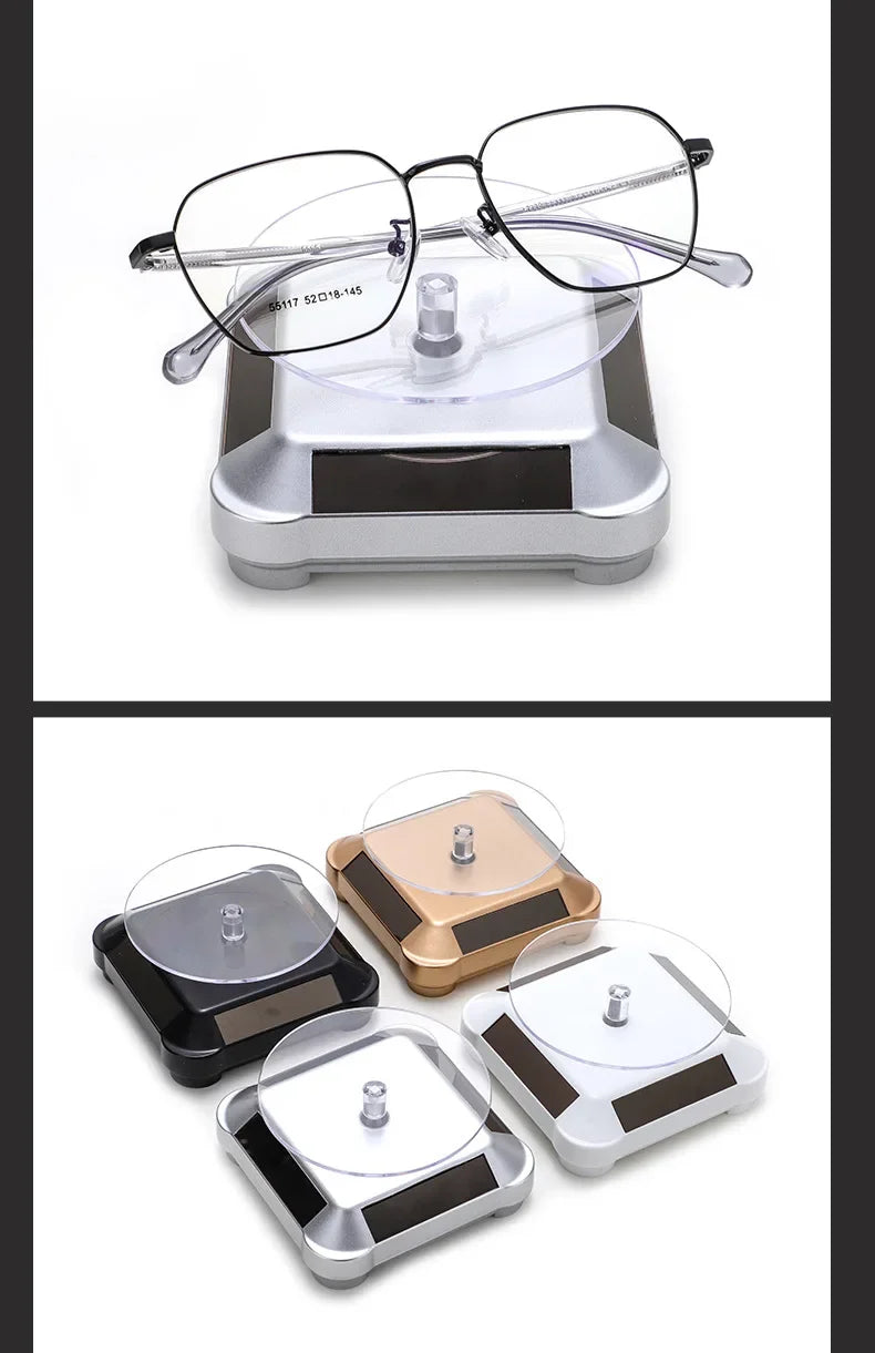 Solar Showcase 360 Automatic Rotating Turntable Jewelry Organizer Jade Ware Necklace Bracelet Watch Phone Display Stand