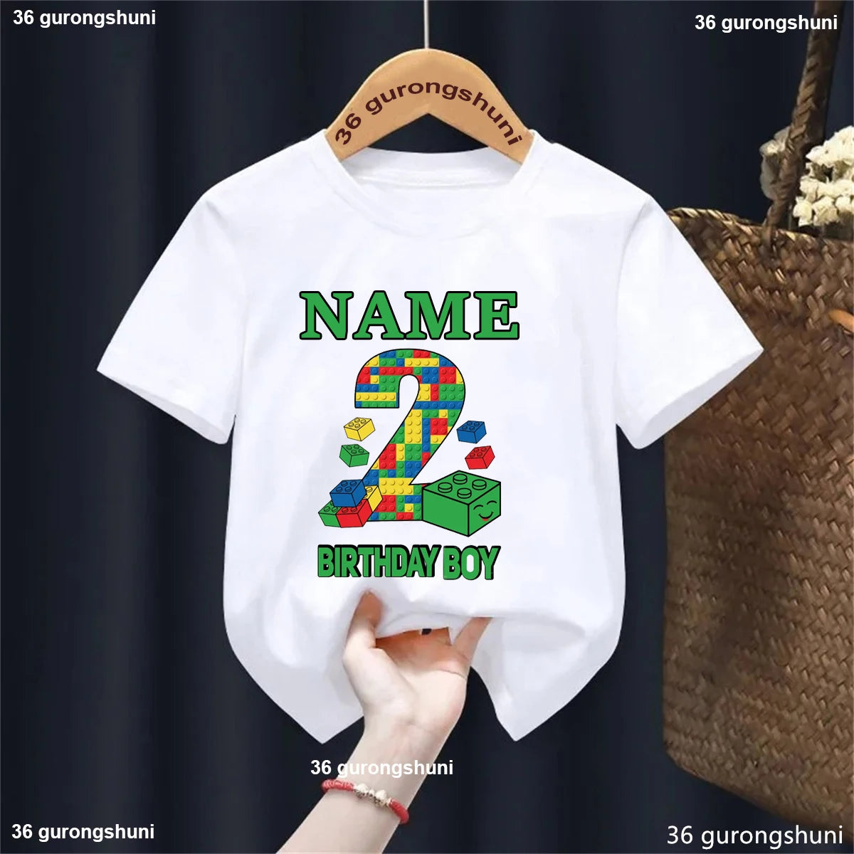 Building Blocks 1-10 Birthday Boys T-shirt Funny Block Graphic Print Toddler T-shirt Gifts kids Birthday Party Clothing T-shirt