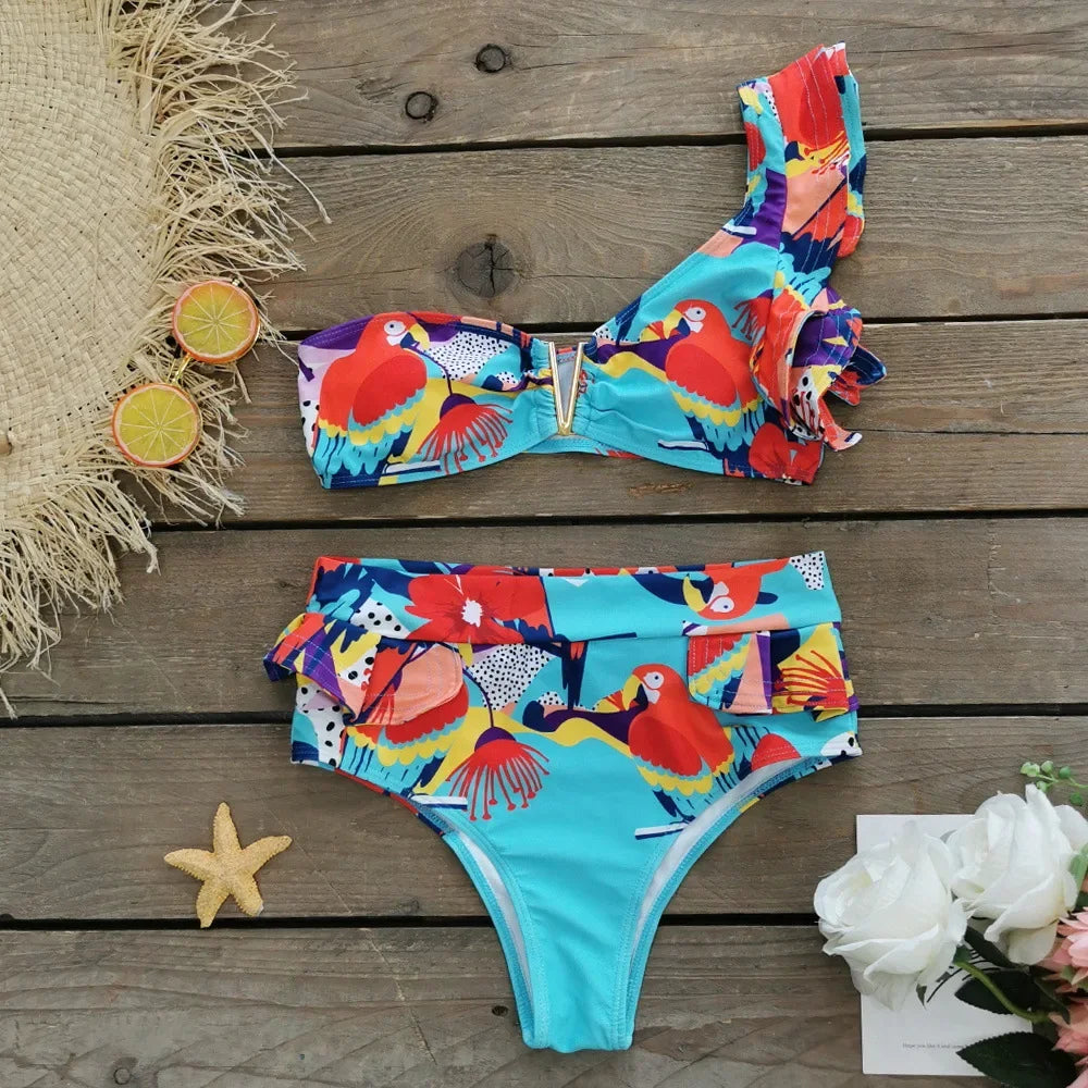 2026 New Sexy White 3D Flower Solid Two Piece Push Up Bikini Set Luxury Swimwear Women Swimsuit Beachwear Summer Bathing Suit