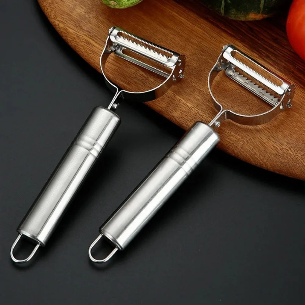 Kitchen Vegetable Peeler Stainless Steel Melon Planer Double-Head Peeler Household Multiple-Function Fruit And Vegetable Peeler