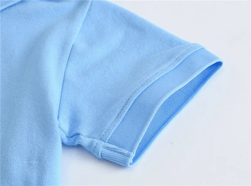 Summer Baby Boys Short Sleeve Solid Polo T-shirt Kids Cotton Clothes Toddler Girls Classical Polos T Shirt Tops School Uniform