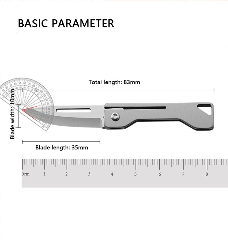Titanium alloy outdoor utility knife mini folding knife portable pocket knife for express delivery box opening tool