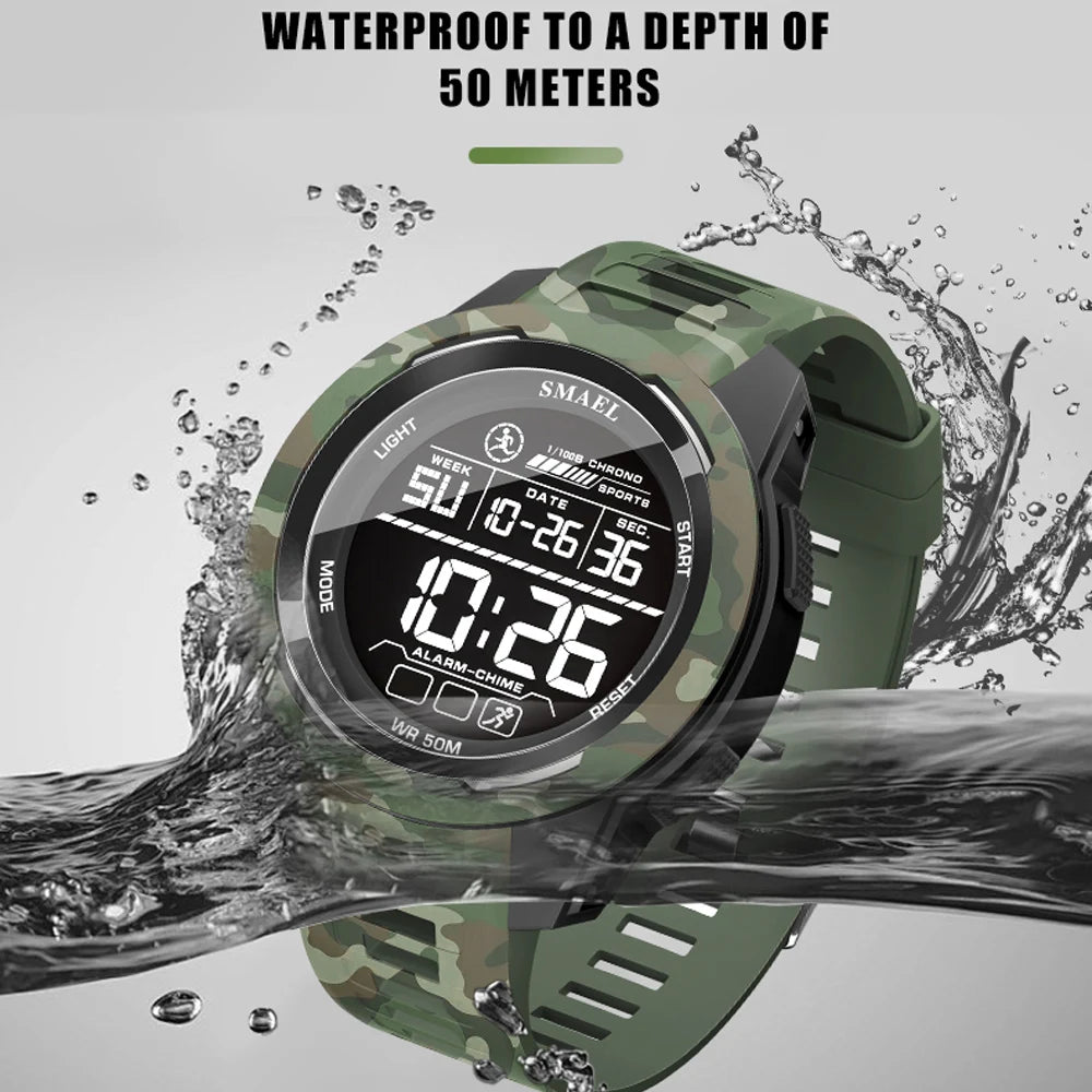 New SMAEL 8105 Watches Camo Strap Military Sport Watch for Men Clock Fashion Digital Wristwatch Waterproof Shockproof Watches