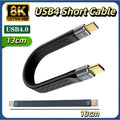 USB4 Short Cable 40Gbps Data Transfer 240W PD Fast Charging Thunderbolt 4/3 Interface Flat USB-C Cord for Laptop Phone Tablet