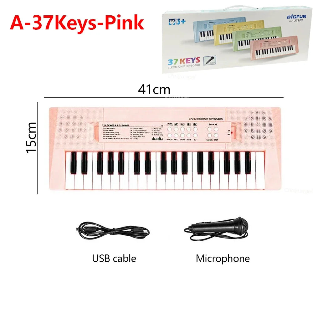 Chriyungel 37 Keys Kids Electronic Keyboard Piano with Microphone Musical Instrument Educational Toys Gift for Boy Girl Toddler