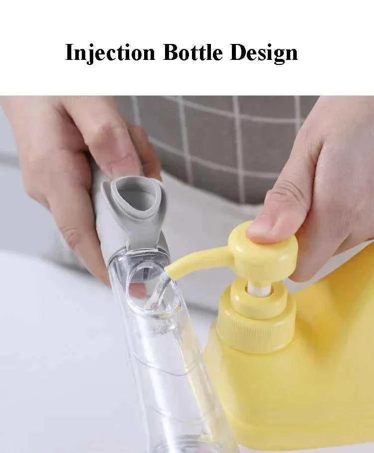 Kitchen Cleaning Brush 2 In 1 Long Handle Cleaing Brush with Removable Brush Sponge Dispenser Dishwashing Brush Kitchen Tools