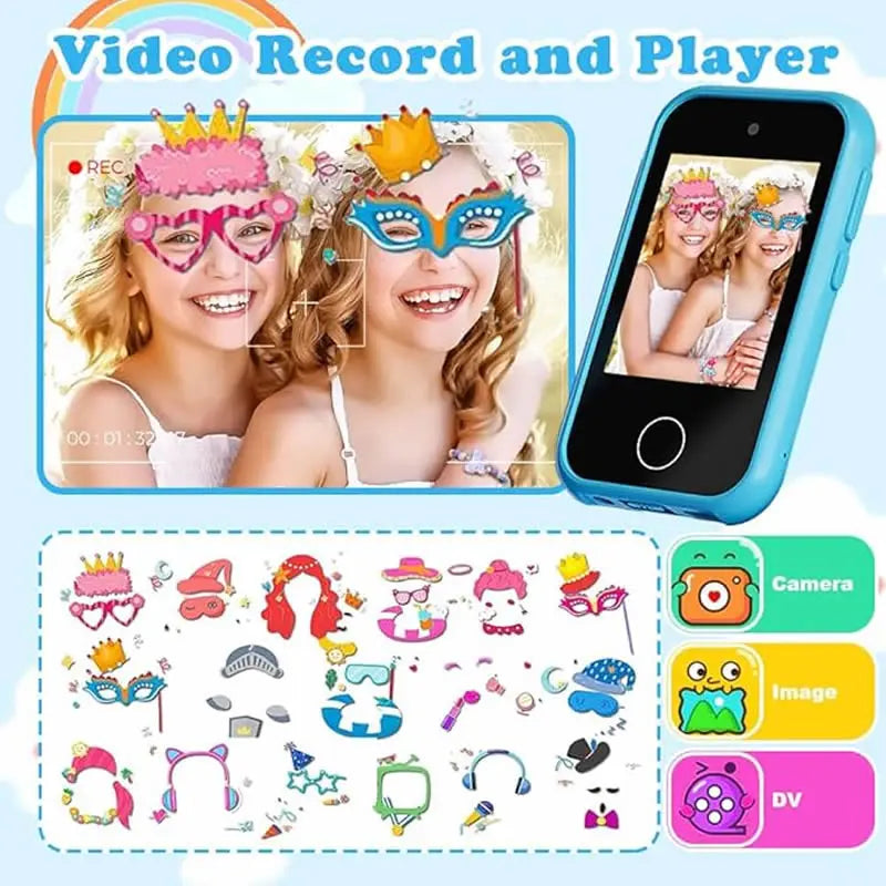 Kids Smart Phone MP3 Player Digital Camera Toys Touchscreen Unicorn Baby Mobile Educational Toys for Girls Boys Age 3-8