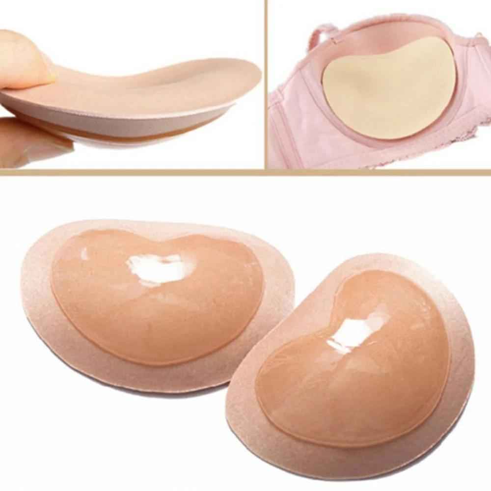 1Pair Chest Push Up Sticky Bra Thicker Sponge Bra Pad Breast Lift Up Enhancer Silicone Removeable Inserts Swimsuit Invisible Bra