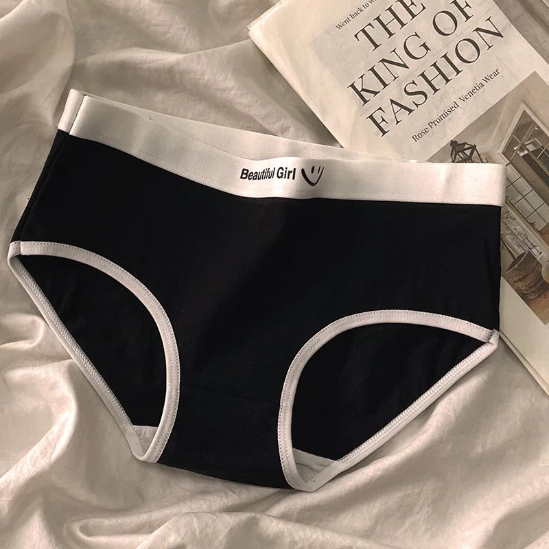 3Pcs/set Cotton Soft Breathbale Lingerie Black White Gray Daily Wear Underwear Women Panties Ladies and Girls Briefs M-XL