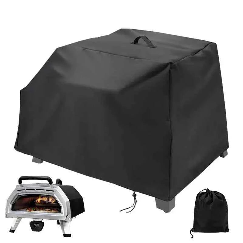Waterproof Pizza Oven Cover Dustproof Outdoor Protective Pizza Oven Cover Black Windproof Camping Accessories For BBQ Camping RV