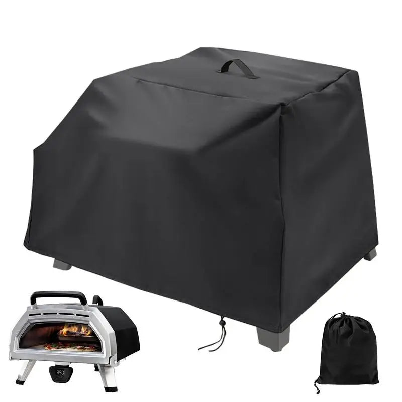 Waterproof Pizza Oven Cover Dustproof Outdoor Protective Pizza Oven Cover Black Windproof Camping Accessories For BBQ Camping RV