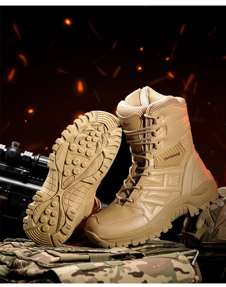 New Winter Men's Boots Outdoor Anti-Slip Men's Desert Boots Comfortable Autumn Men Work Ankle Boots High Top Motorcycle Boots