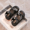 2026Summer Princess Girls Sandals Summer Children Beach Shoes Girls Open-toed Sandals Soft PU Leather Flat Kids Sandals For Girl