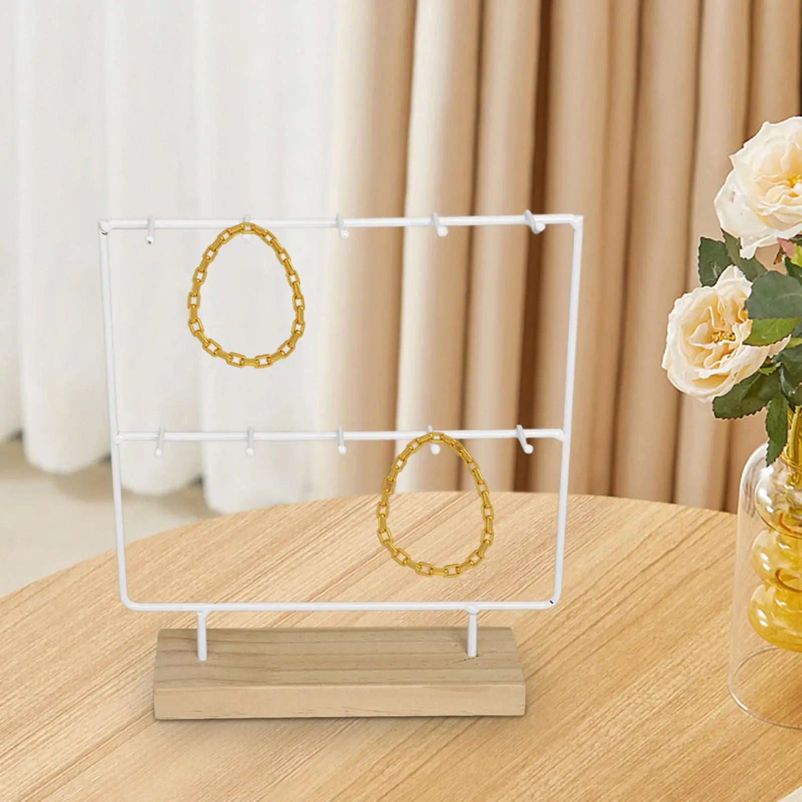 Jewelry Display Rack with 10 Hooks Earrings Organizer Jewelry Organizer for Earring Cards Pendants Bracelet Ring Hanging