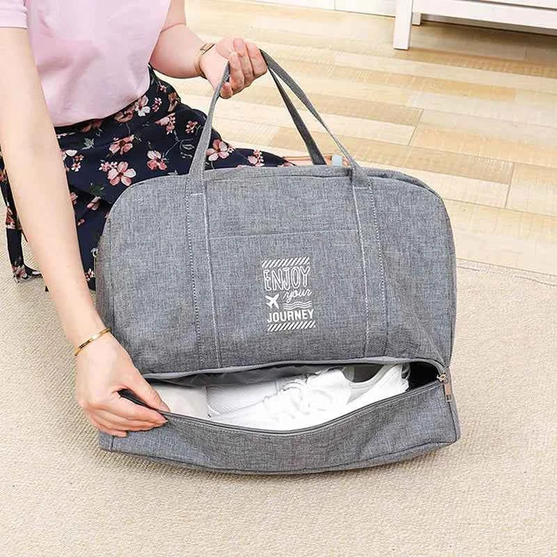 Fashion Folding Travel Bag Women Oxford Travel Weekend Overnight Bags Large Capacity Hand Luggage Tote Duffel Accessory Supplies