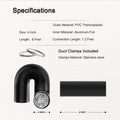 4 inch Dryer Vent Hose with 2 Stainless Steel Clamp Air Ducting Heavy-Duty Flexible Exhaust Pipe Kitchen