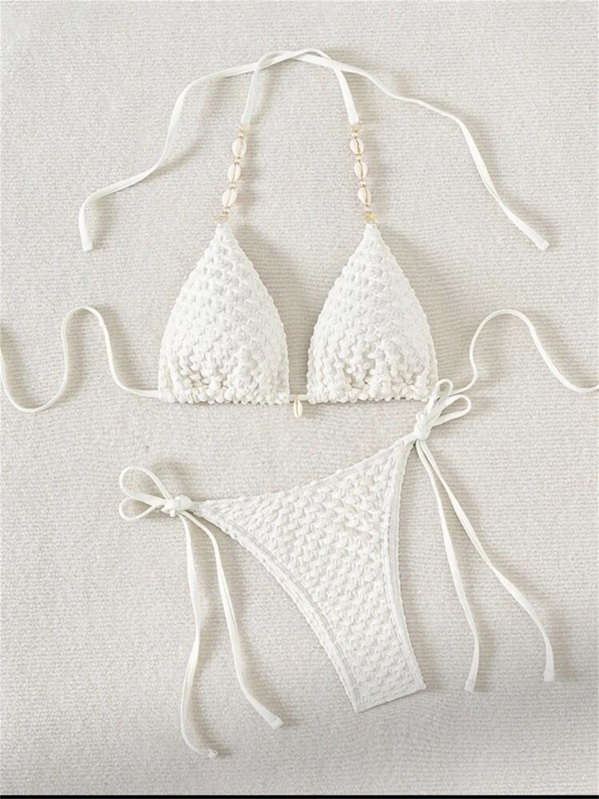 Circyy Sexy Bikini Set Women Swimsuit Two-Piece Swimwear Chic Decoration Halter Lace Up Backless Bathing 2026 Fashion Beachwear