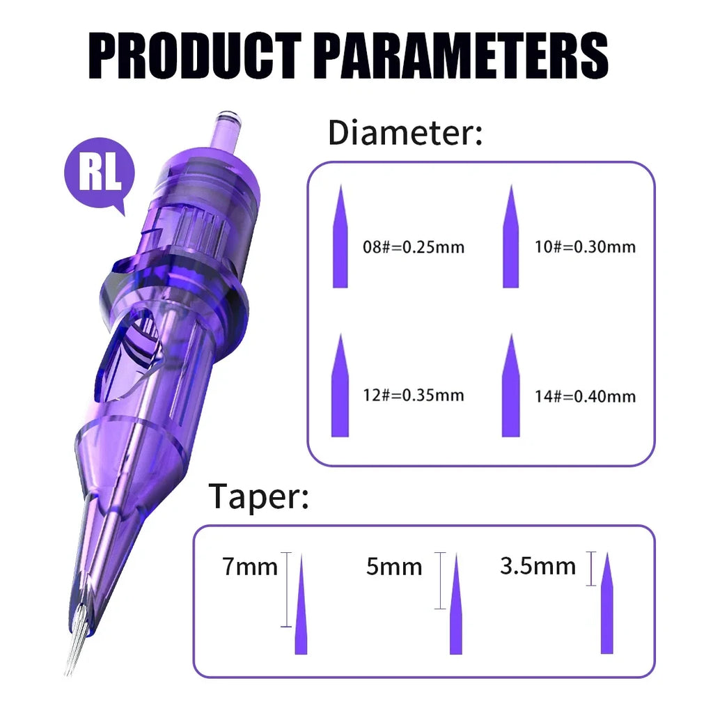 Mast Pro Tattoo Cartridge Needles RL 20 Pcs Disposable Permanent Makeup or Body Art Needles 0.18/0.25/0.30/0.35 Tattoo Supplies