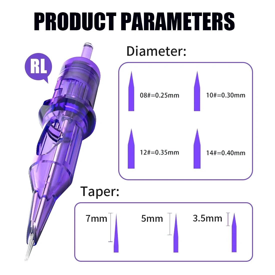 Mast Pro Tattoo Cartridge Needles RL 20 Pcs Disposable Permanent Makeup or Body Art Needles 0.18/0.25/0.30/0.35 Tattoo Supplies