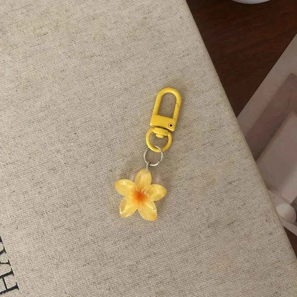 Sweet Colorful Jelly Flower Key Chain Color DIY Flower Cute Keychains Pendant Student Girls Resin Bag Pendant Keyring Jewelry