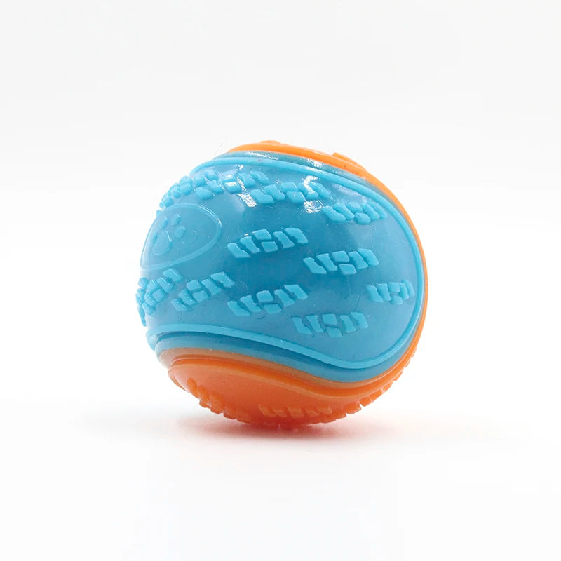 Blue Color TPR Squeaky Dog Ball Toy – Teeth Cleaning & Tough Chew