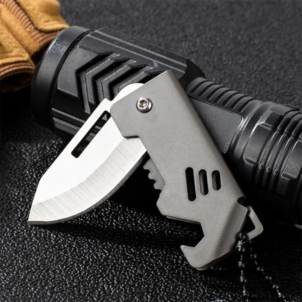 Key Chain Pendant Compact Bottle Opener Pocket Knife Outdoor Folding Knife For Camping Fishing Keyring