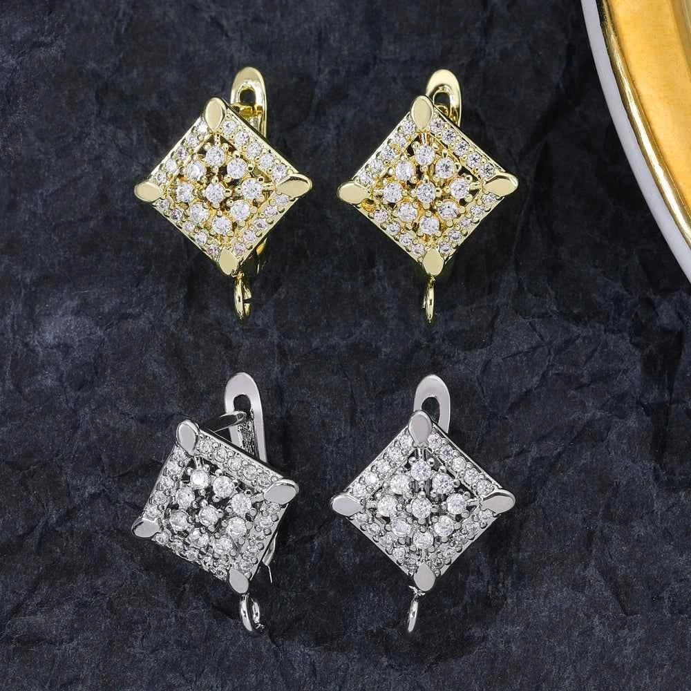 Juya Handmade 18K Real Gold Plated Earwire Fasteners Earring Hooks Accessories For DIY Women's Anti-Allergy Earrings Making