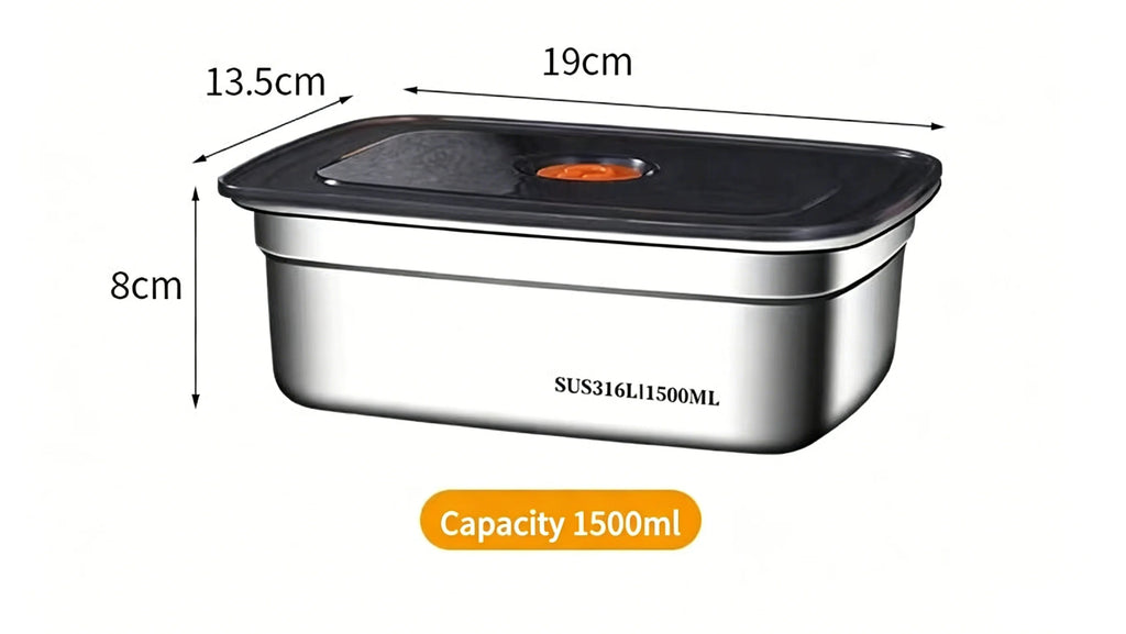 Stainless Steel Camping Lunch Box Sealed Leak-proof Bento Box Microwave Suitable Large Capacity Refrigerator Freezer Storage Box