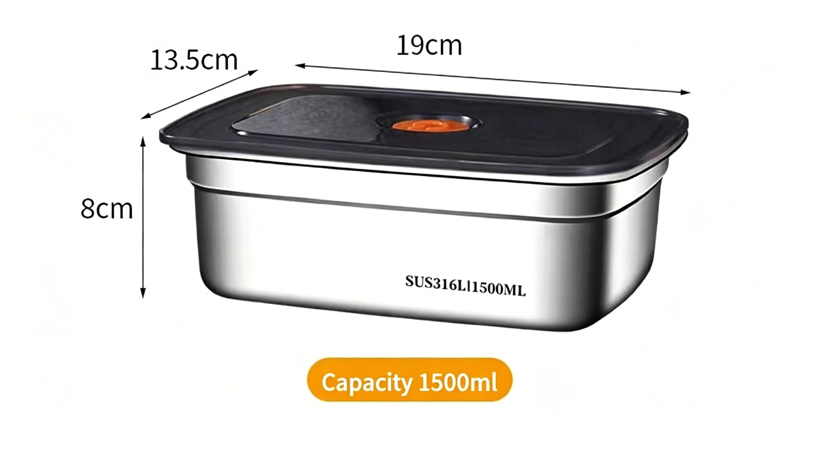 Stainless Steel Camping Lunch Box Sealed Leak-proof Bento Box Microwave Suitable Large Capacity Refrigerator Freezer Storage Box