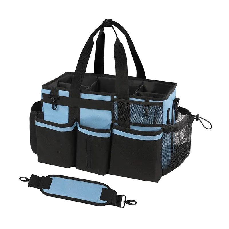 blue Color Oxford Cloth Cleaning Caddy Bag For Tools And Supplies