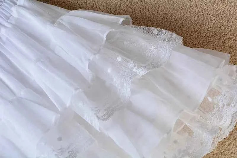 Short skirt white lace cake skirt skirt skirt female summer high waist thin a line skirt princess puffy skirt