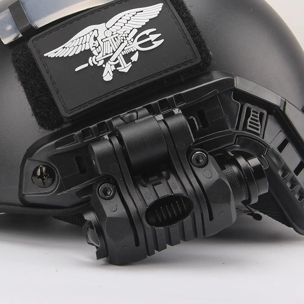 BOOIU Tactical Helmet Flashlight Holder 25mm Multi-Angle Led Flashlight Clip Fast Helmet Accessories Mount Side Rail With Wrench