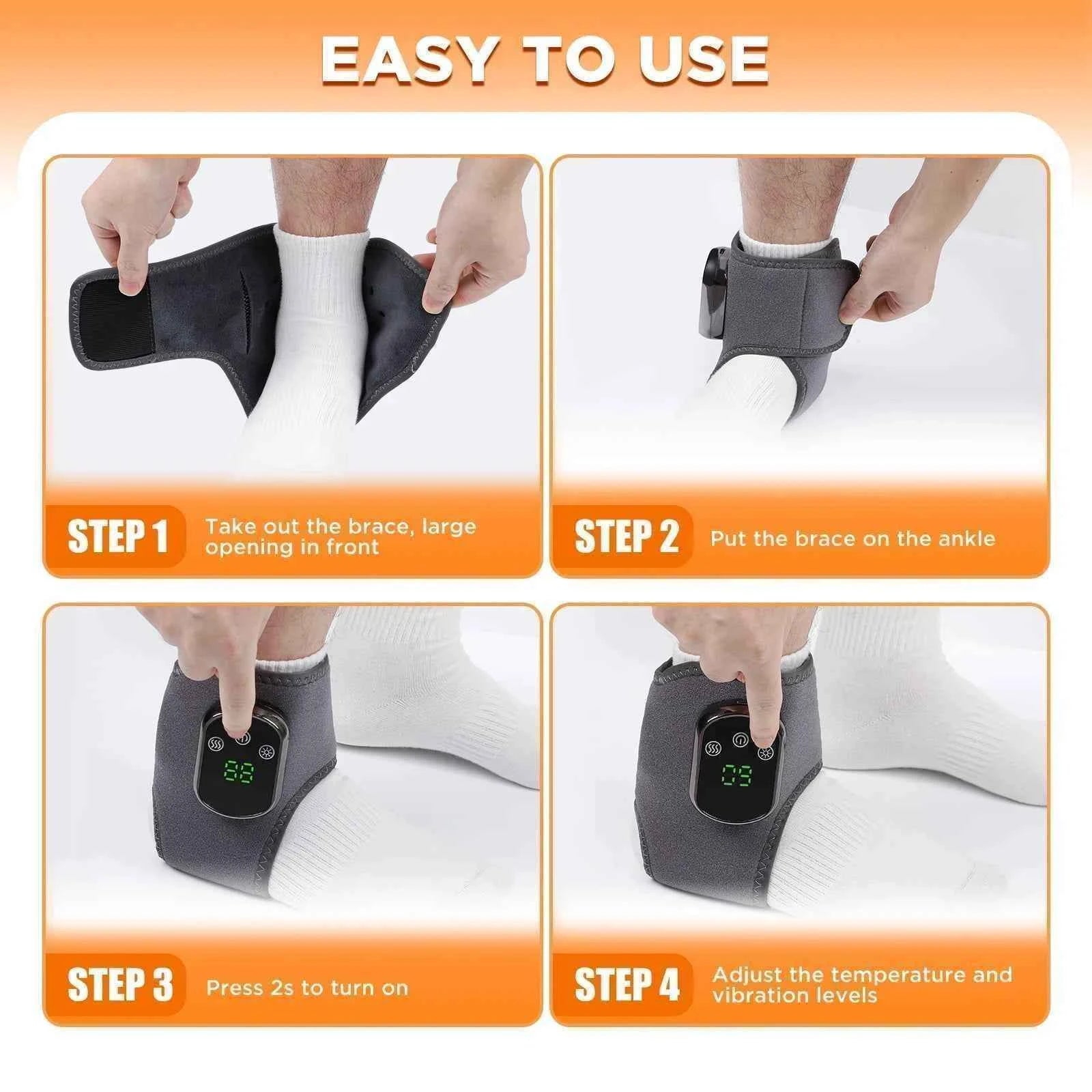 Electric Heating Wrist Guard Vibration Massage Hot Compress Wrist Brace Ankle Wrap Hand Foot Protector Rechargeable Wristband