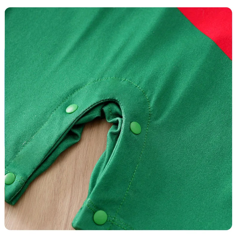 Newborn Baby Clothes Red and green Match colors No.7 Football suit 0 3 6 9 12 Months summer short-sleeved baby jumpsuit