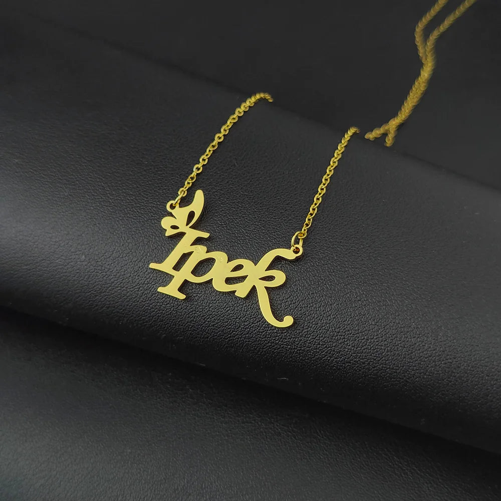 Customized Name Necklaces Personalised for Women Stainless Steel Personalized Necklace Letter Heart Butterfly Pendant Jewelry