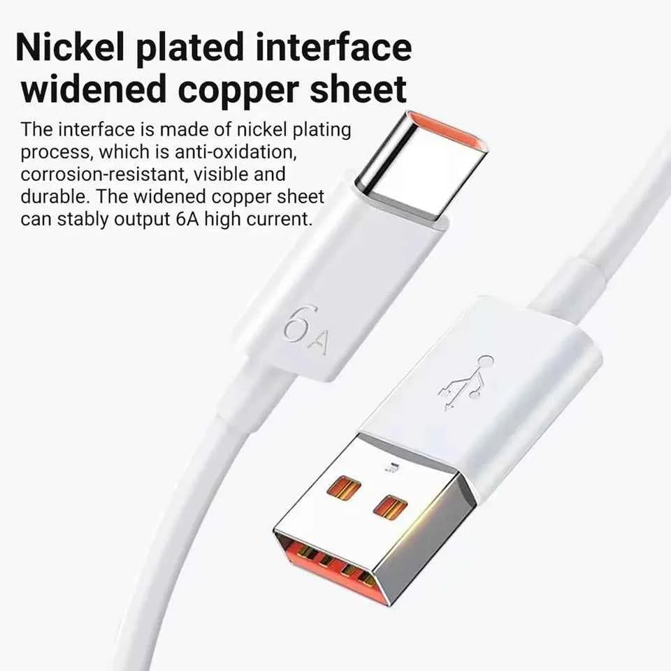 6A 66W Super Fast Charger Type C Cable 40 50 60 P50 P60 Nova 8 9 10 Honor 50 70 90 100 200 Lite X7 X8 X9 Magic 5