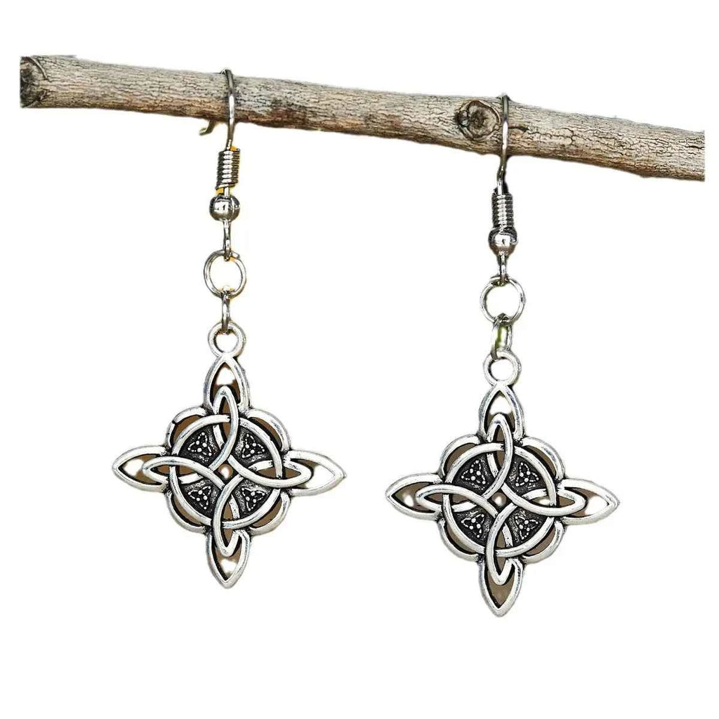 Vintage Witch Knot Earrings Magic Knot Pagan Wicca Symbol Earring for Men Women Celtic Knot Jewelry Gifts