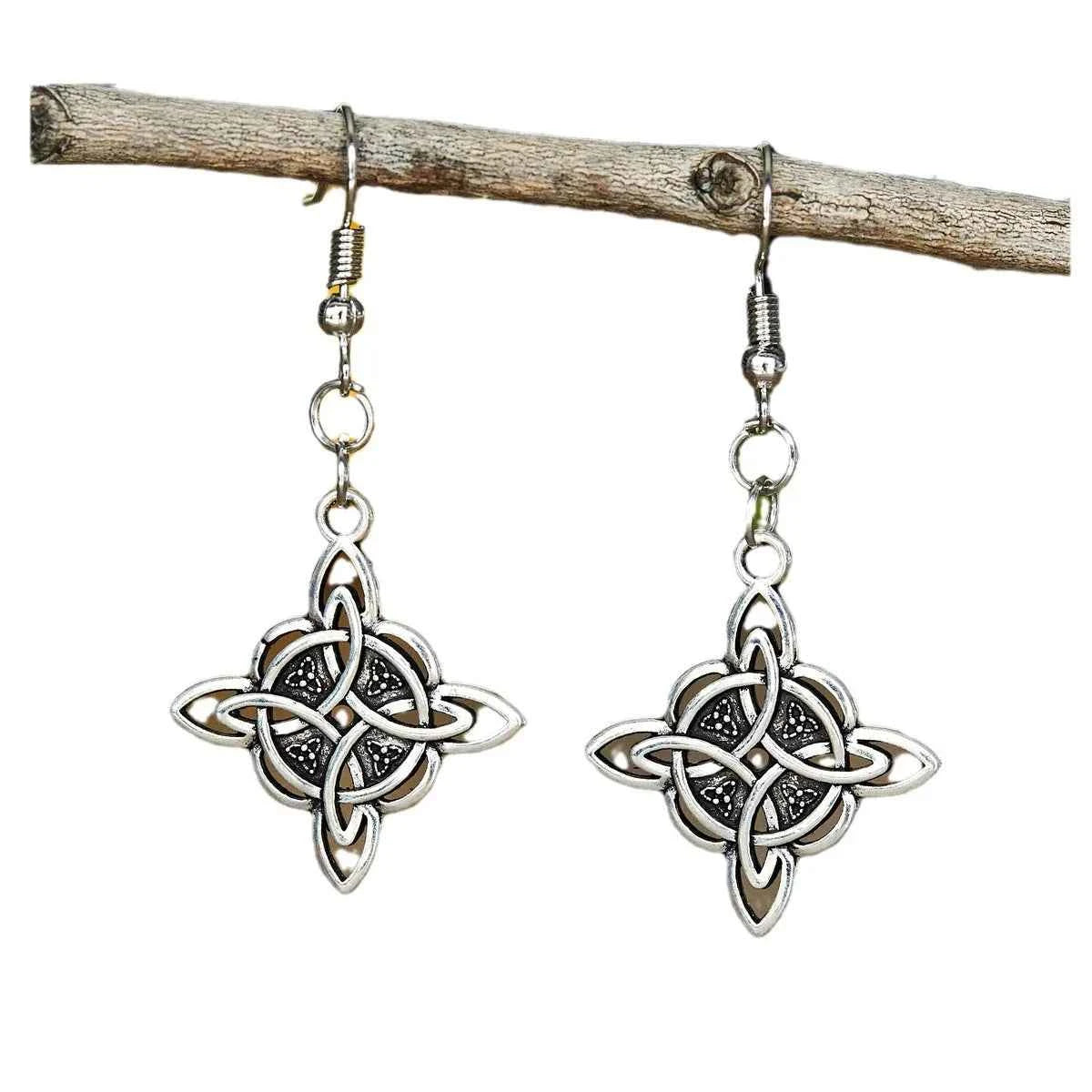 Vintage Witch Knot Earrings Magic Knot Pagan Wicca Symbol Earring for Men Women Celtic Knot Jewelry Gifts