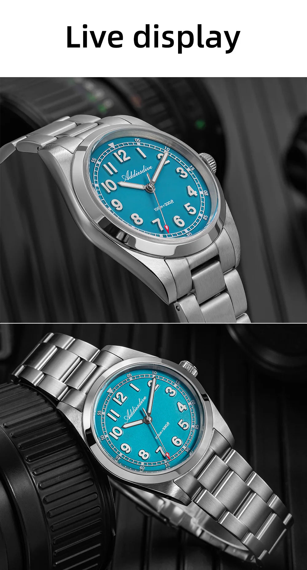 ADDIESDIVE Top Brand Mens Quartz Watch Sapphire Crystal  BGW9 Luminous Waterproof 100m Waterproof Vintage Watches NEW Ultra-thin