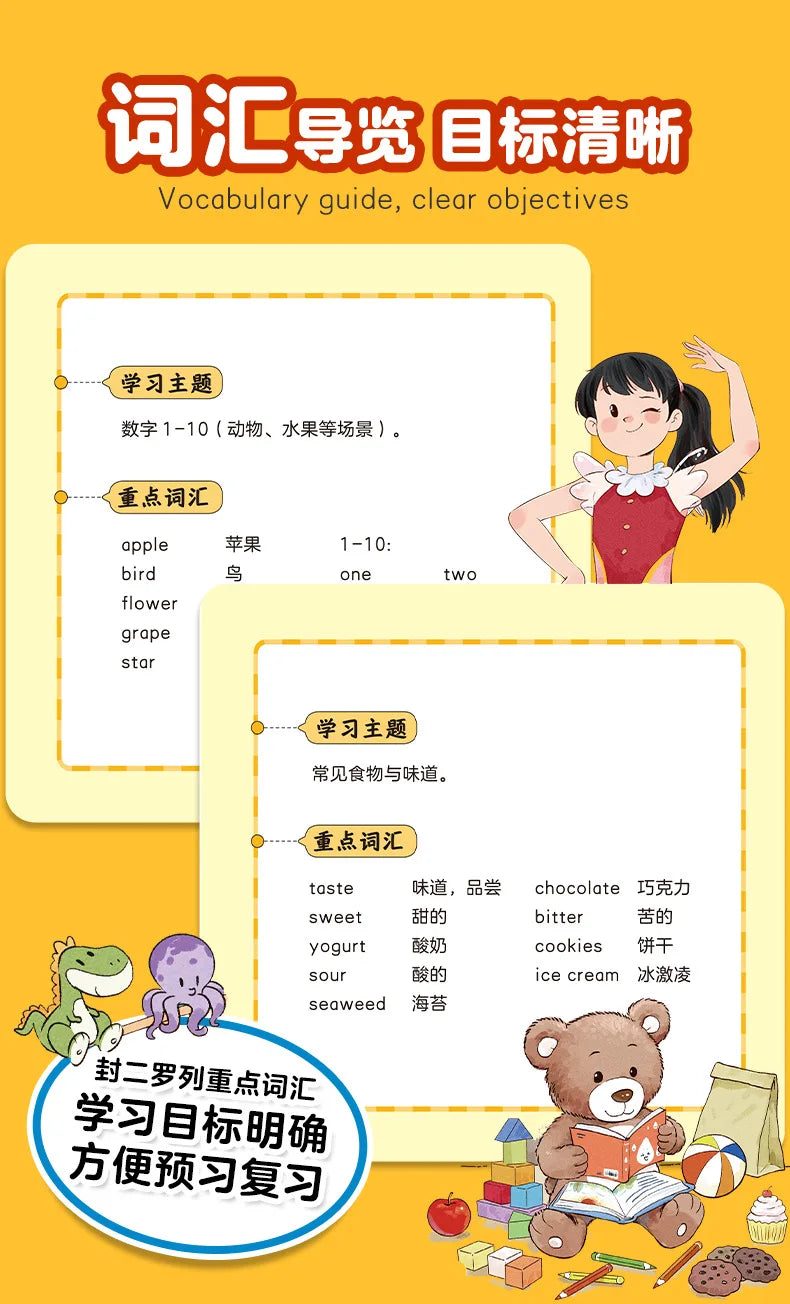 20 Books Kids English Picture Books, Audio Reading Early Education Picture Book, Zero Basis English Learning Books for Toddlers