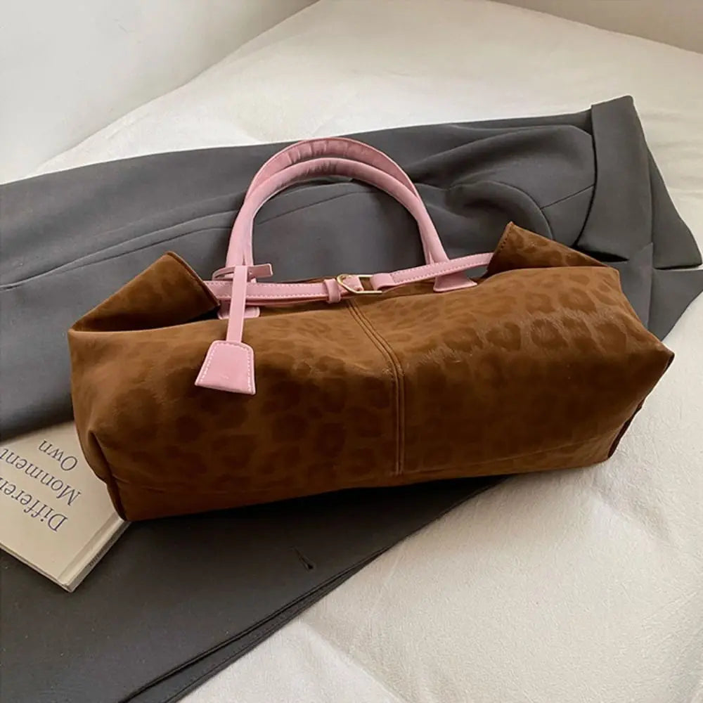 Trendy PU Leopard Print Tote Bag Large Capacity Casual Women's Shoulder Bag Versatile Underarm Bag Females Handbags Purses