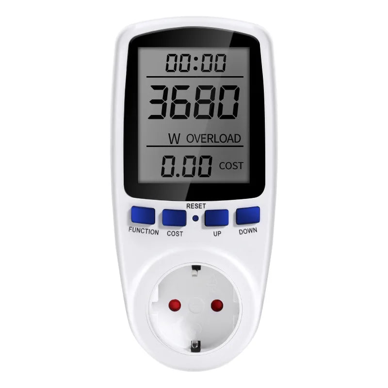 Digital Power Meter AC 220V LCD Wattmeter Socket Wattage Kwh Energy Meter EU UK US AU Plug Measuring Outlet Power Analyzer