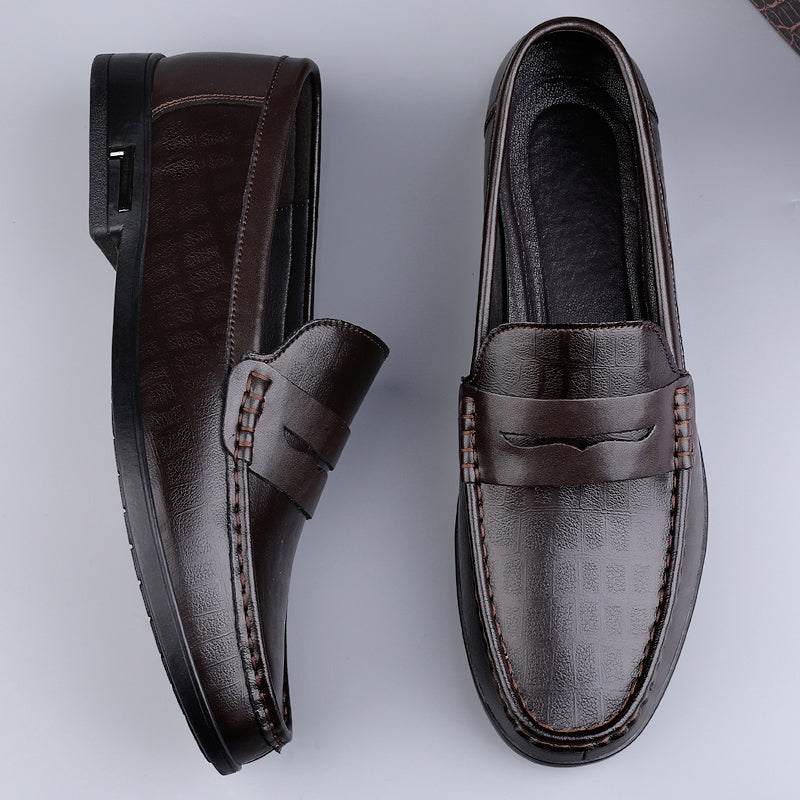 Genuine Leather Men Shoes Casual Men Loafers Breathable Office Formal Shoes Men Designer Slip on Driving Shoes Plus Size 38-46
