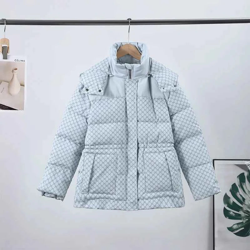 Printed Female Winter Cotton Quilted Jacket Hooded Thicken Zipper Single Breasted Long Sleeve 2025 New Casual Coat Loose Outwear